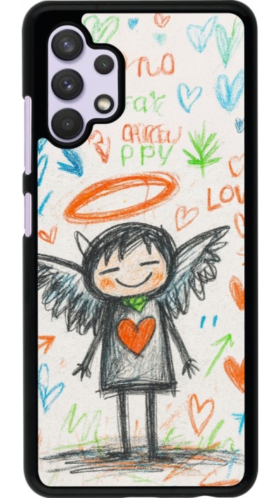 Coque Samsung Galaxy A32 - Little Angel Sketch Love