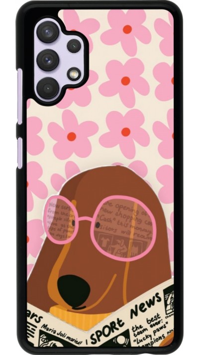 Samsung Galaxy A32 Case Hülle - Dog with newspaper Spring 2026