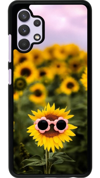 Samsung Galaxy A32 Case Hülle - Sunflower with glasses Spring 2026