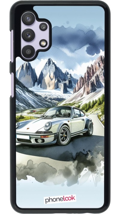 Samsung Galaxy A32 5G Case Hülle - Porsche 911 Berg Aquarell