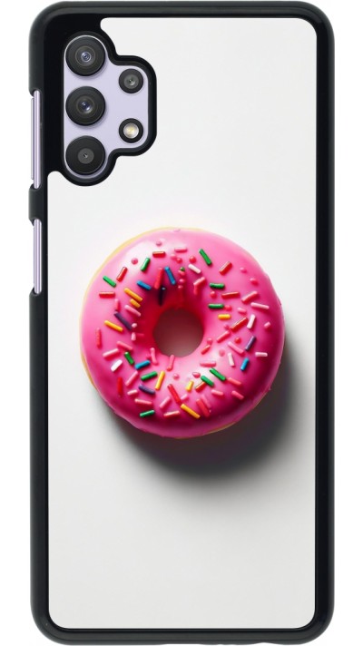 Samsung Galaxy A32 5G Case Hülle - Weisser Hintergrund, pinker Donut