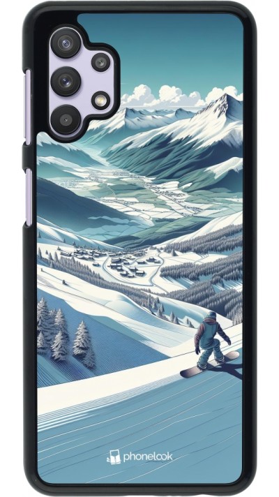 Samsung Galaxy A32 5G Case Hülle - Snowboarder Berg Samsung Galaxy A32 5G Case Hülle - Snowboarder Berg