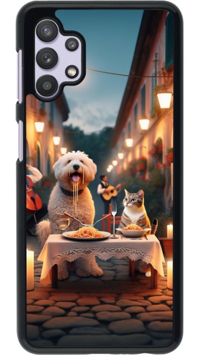 Samsung Galaxy A32 5G Case Hülle - Valentin 2024 Hund & Katze Kerzenlicht Samsung Galaxy A32 5G Case Hülle - Valentin 2024 Hund & Katze Kerzenlicht