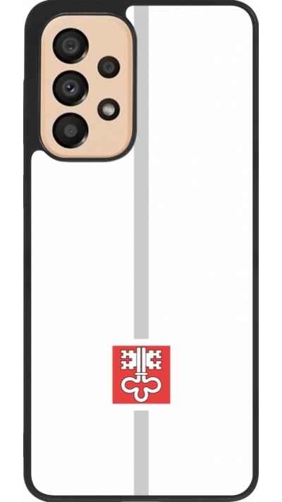 Coque Samsung Galaxy A33 5G - Silicone rigide noir Canton NW blanc