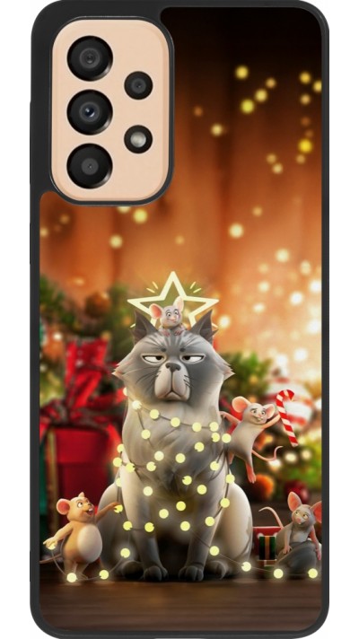 Coque Samsung Galaxy A33 5G - Silicone rigide noir Christmas 25 Xmas Cat