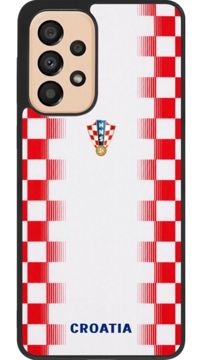 Coque Samsung Galaxy A33 5G - Silicone rigide noir Maillot de football Croatie 2026 personnalisable