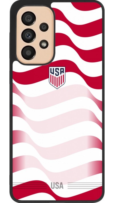 Coque Samsung Galaxy A33 5G - Silicone rigide noir Maillot de football États-Unis 2026 personnalisable