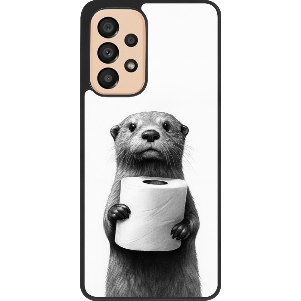 Coque Samsung Galaxy A33 5G - Silicone rigide noir Loutre papier de toilette