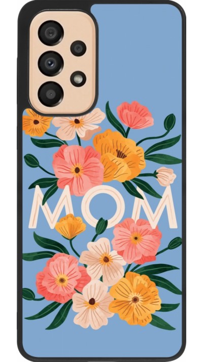 Coque Samsung Galaxy A33 5G - Silicone rigide noir Mom 2026 Flowers