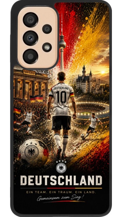 Coque Samsung Galaxy A33 5G - Silicone rigide noir Football Allemagne splash 2026