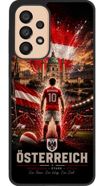 Coque Samsung Galaxy A33 5G - Silicone rigide noir Football Autriche splash 2026