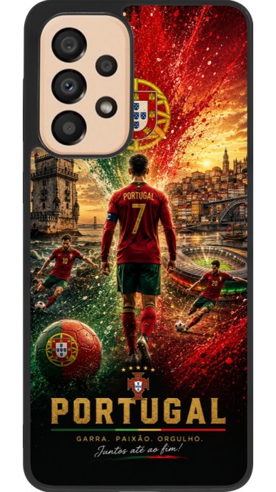 Coque Samsung Galaxy A33 5G - Silicone rigide noir Football Portugal splash 2026