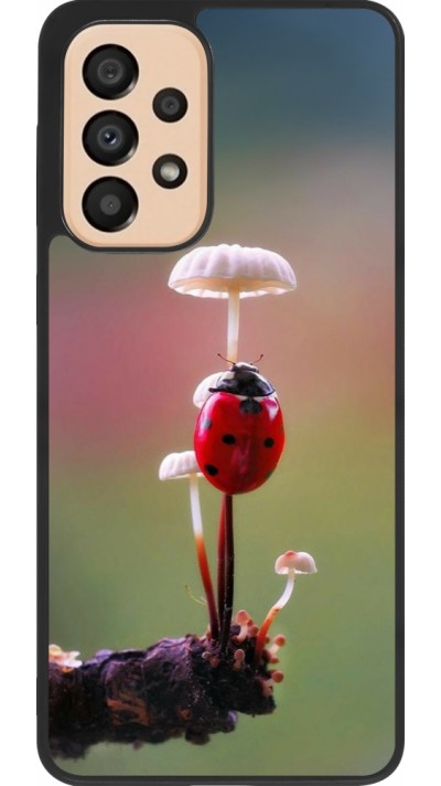 Coque Samsung Galaxy A33 5G - Silicone rigide noir Ladybird on a mushroom Spring 2026