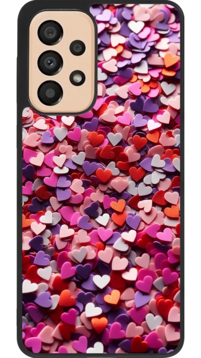 Samsung Galaxy A33 5G Case Hülle - Silikon schwarz Valentin 2025 Konfetti