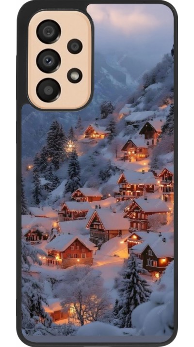 Coque Samsung Galaxy A33 5G - Silicone rigide noir Winter 25 Winter snowy village