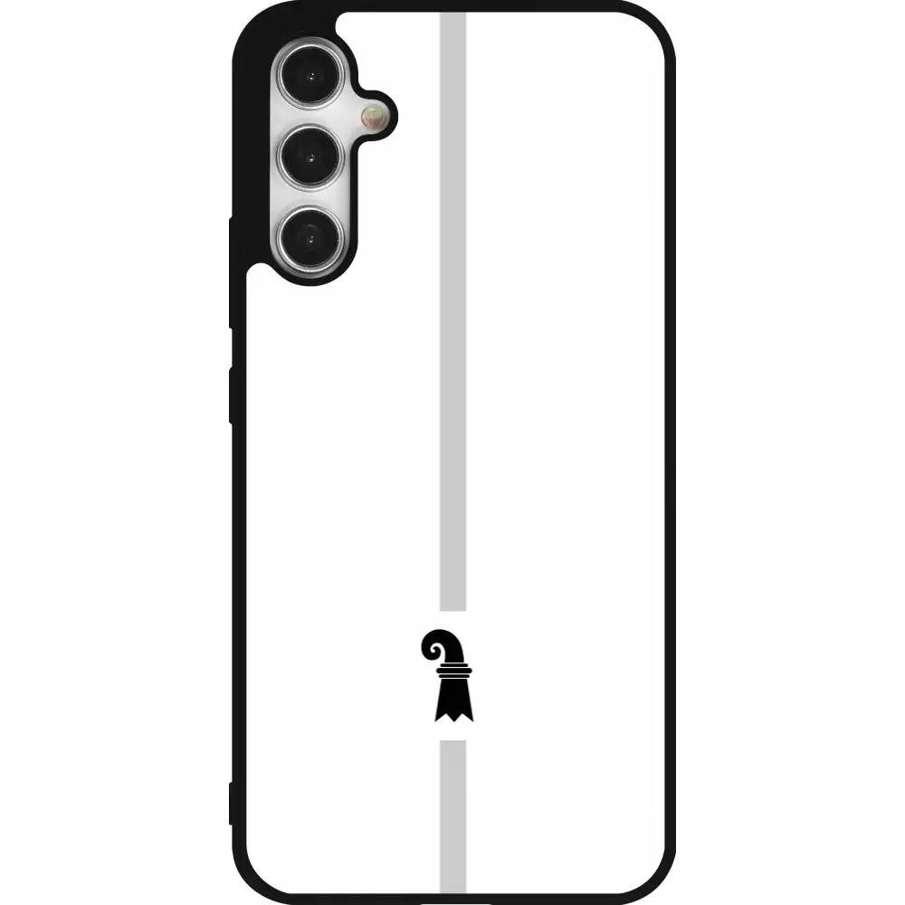 Coque Samsung Galaxy A34 5G - Silicone rigide noir Canton BS blanc