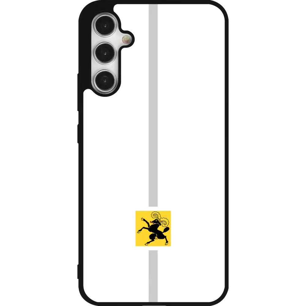 Coque Samsung Galaxy A34 5G - Silicone rigide noir Canton SH blanc