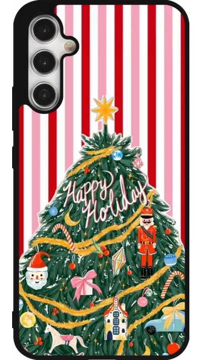 Coque Samsung Galaxy A34 5G - Silicone rigide noir Christmas 25 Happy Holiday