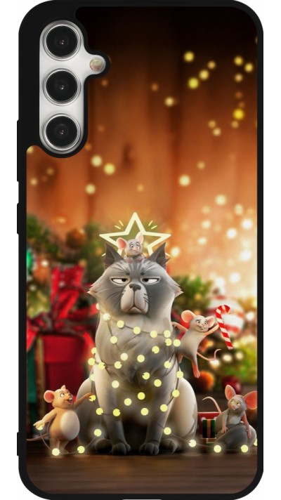 Coque Samsung Galaxy A34 5G - Silicone rigide noir Christmas 25 Xmas Cat