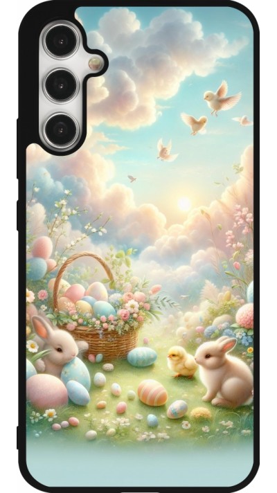 Coque Samsung Galaxy A34 5G - Silicone rigide noir Easter 2025 Pastel Pâques