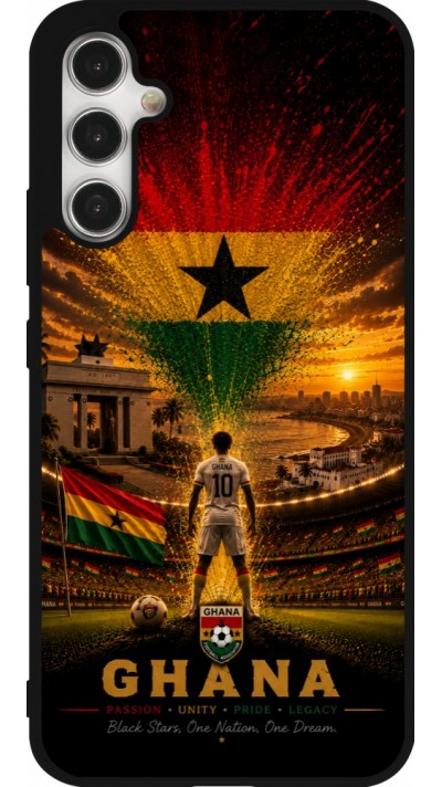 Coque Samsung Galaxy A34 5G - Silicone rigide noir Football Ghana splash 2026