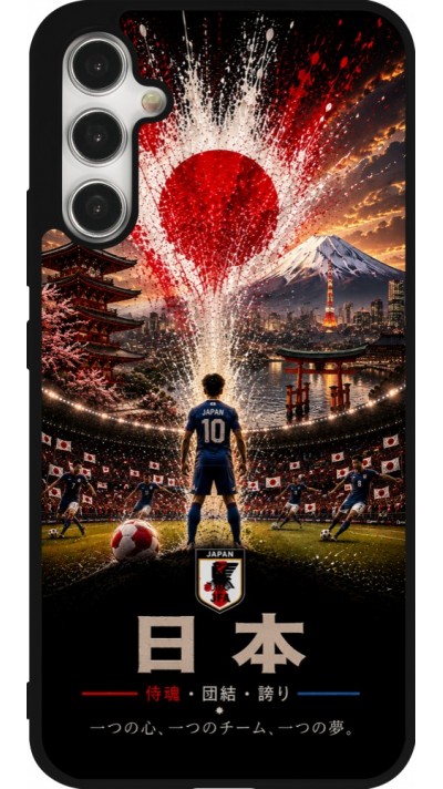 Coque Samsung Galaxy A34 5G - Silicone rigide noir Football Japon splash 2026