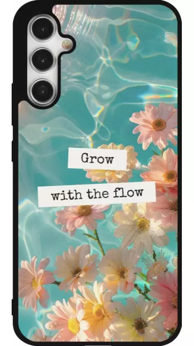 Coque Samsung Galaxy A34 5G - Silicone rigide noir Summer 2025 Grow with the flow