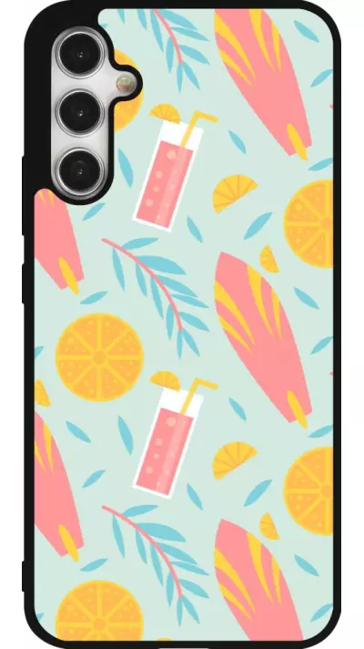 Coque Samsung Galaxy A34 5G - Silicone rigide noir Summer 2025 Pattern citron