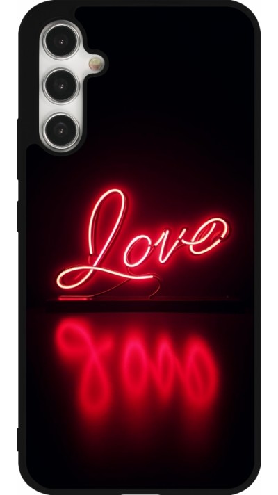 Coque Samsung Galaxy A34 5G - Silicone rigide noir Valentine 2025 Neon Love