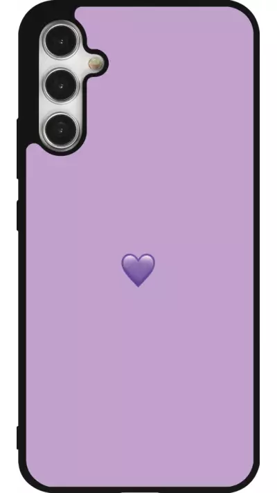 Coque Samsung Galaxy A34 5G - Silicone rigide noir Valentine 2023 purpule single heart