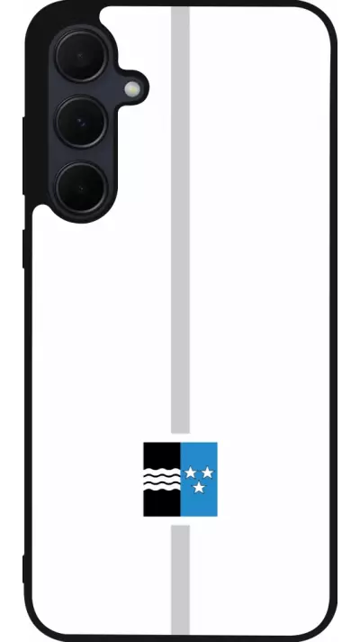 Coque Samsung Galaxy A35 5G - Silicone rigide noir Canton AG blanc