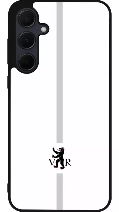 Coque Samsung Galaxy A35 5G - Silicone rigide noir Canton AR blanc