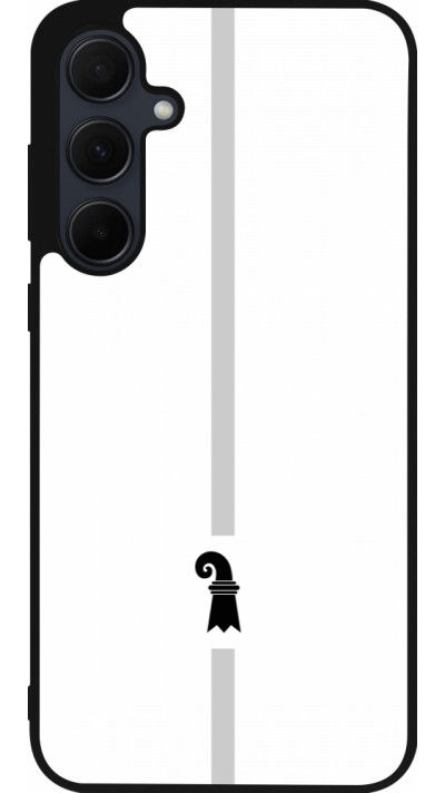 Coque Samsung Galaxy A35 5G - Silicone rigide noir Canton BS blanc