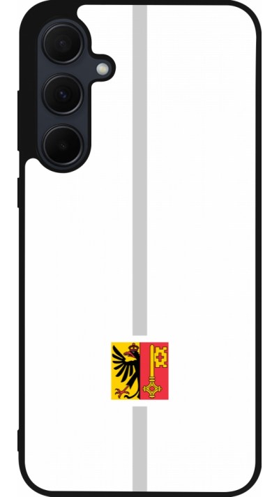 Coque Samsung Galaxy A35 5G - Silicone rigide noir Canton GE blanc