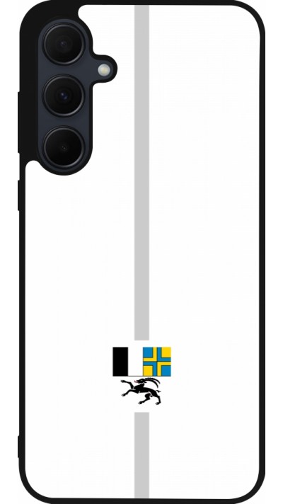 Coque Samsung Galaxy A35 5G - Silicone rigide noir Canton GR blanc