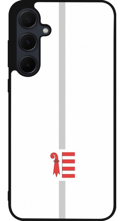 Coque Samsung Galaxy A35 5G - Silicone rigide noir Canton JU blanc