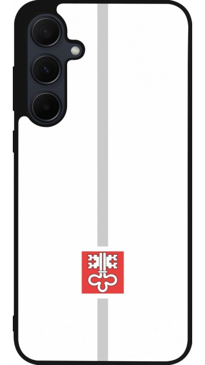 Coque Samsung Galaxy A35 5G - Silicone rigide noir Canton NW blanc