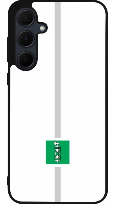 Coque Samsung Galaxy A35 5G - Silicone rigide noir Canton SG blanc
