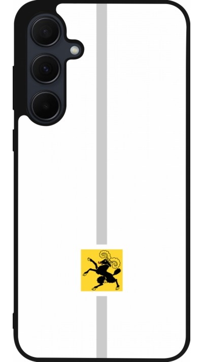 Coque Samsung Galaxy A35 5G - Silicone rigide noir Canton SH blanc
