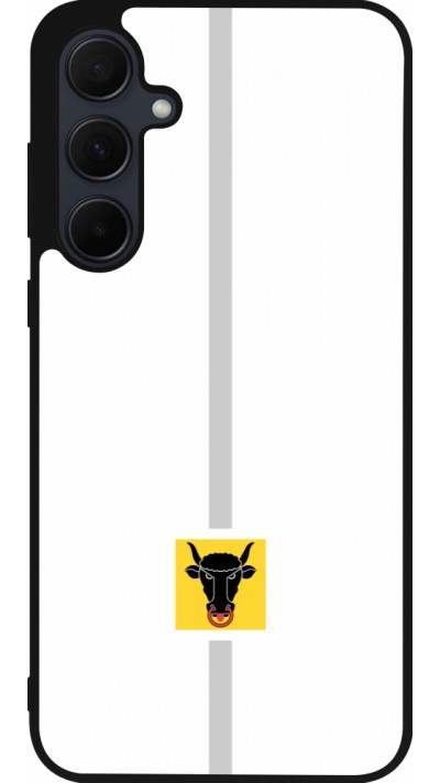 Coque Samsung Galaxy A35 5G - Silicone rigide noir Canton UR blanc