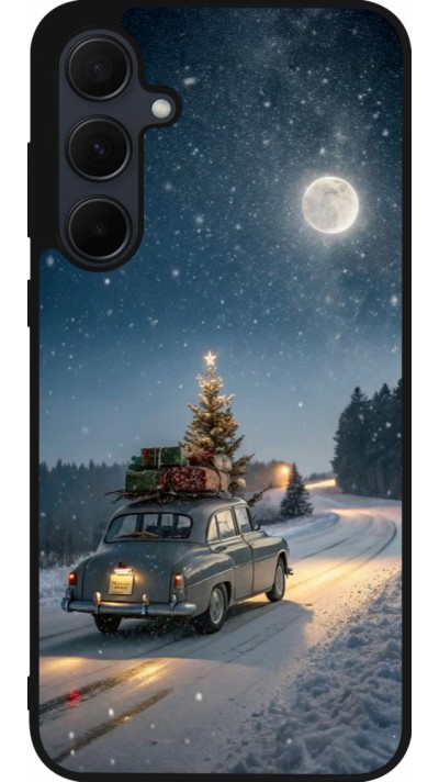 Samsung Galaxy A35 5G Case Hülle - Silikon schwarz Christmas 25 Car with Tree Xmas