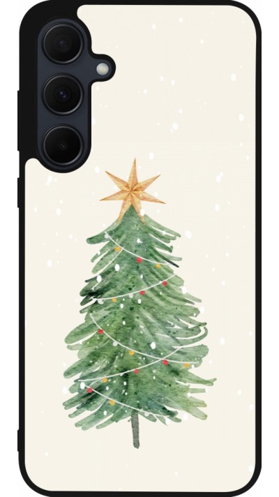 Samsung Galaxy A35 5G Case Hülle - Silikon schwarz Christmas 25 Sketch Tree