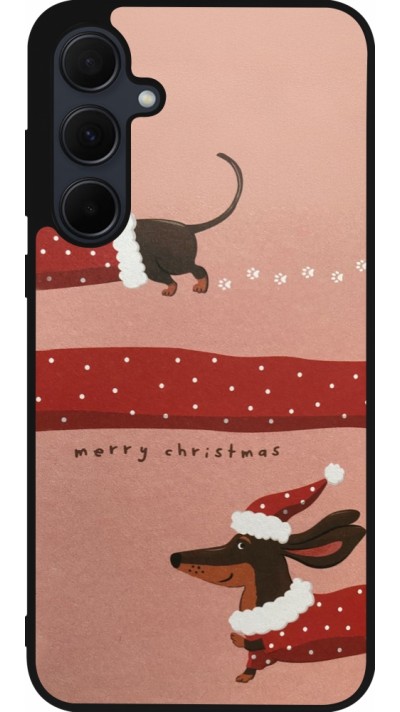 Samsung Galaxy A35 5G Case Hülle - Silikon schwarz Christmas 25 Teckel Merry Xmas