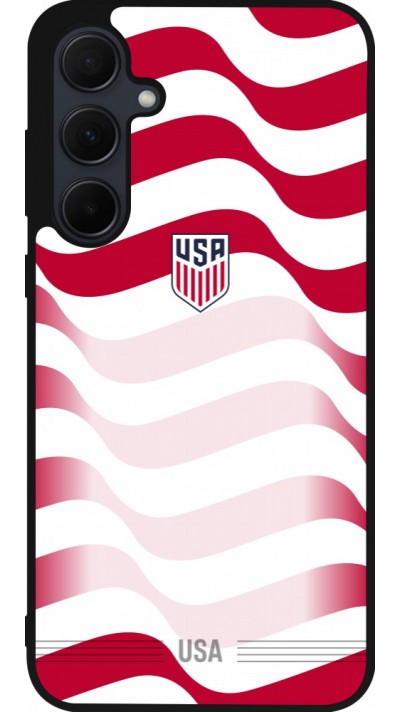 Coque Samsung Galaxy A35 5G - Silicone rigide noir Maillot de football États-Unis 2026 personnalisable