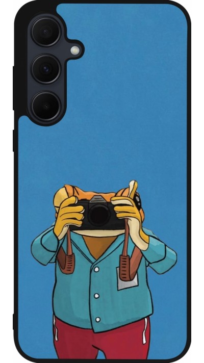 Coque Samsung Galaxy A35 5G - Silicone rigide noir Frog with camera DTMF
