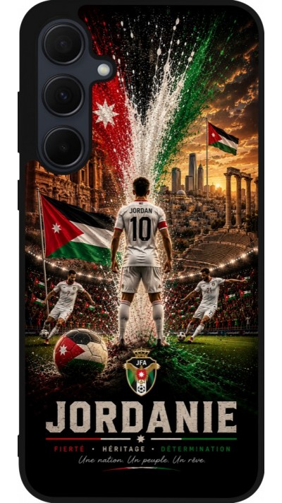 Coque Samsung Galaxy A35 5G - Silicone rigide noir Football Jordanie splash 2026