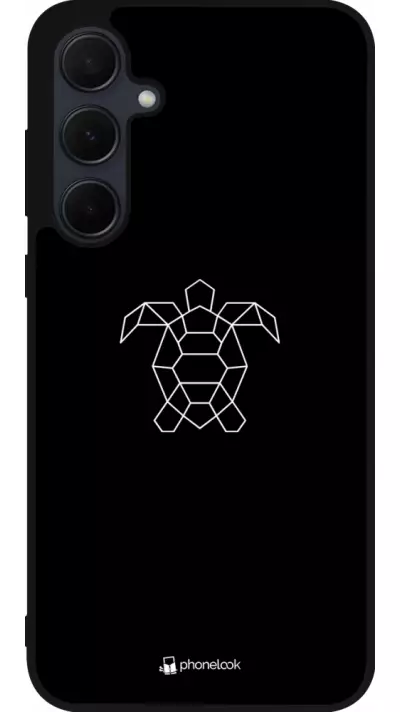 Coque Samsung Galaxy A35 5G - Silicone rigide noir Turtles lines on black