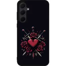 Coque Samsung Galaxy A35 5G - Silicone rigide noir Valentine 2024 gothic love