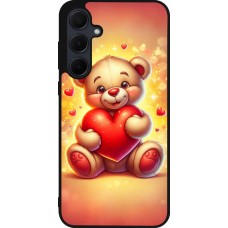 Coque Samsung Galaxy A35 5G - Silicone rigide noir Valentine 2024 Teddy love