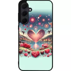 Coque Samsung Galaxy A35 5G - Silicone rigide noir Valentine 2025 Chic